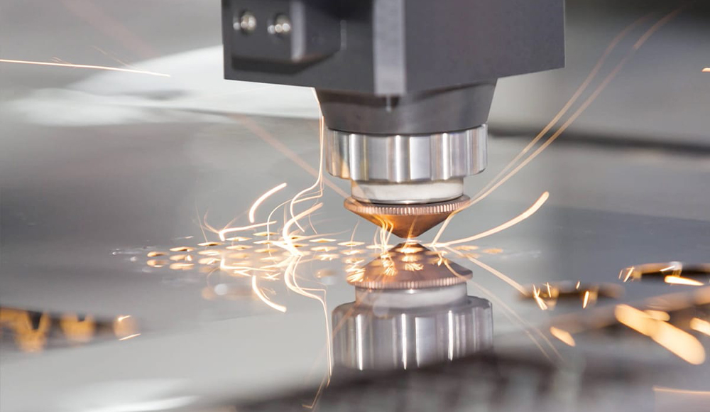 Metal laser cutting machine operating in Dubai workshop